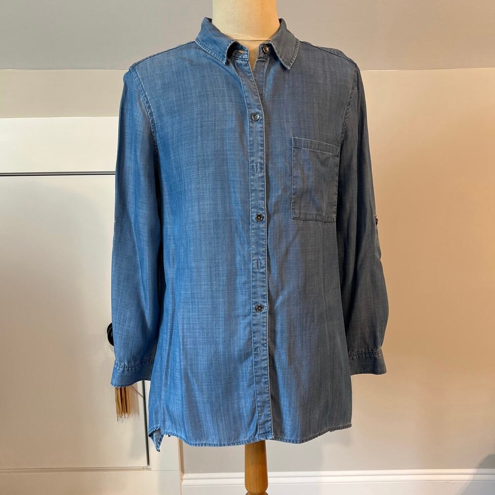 Diane Gilman Denim Top Sz MEDIUM